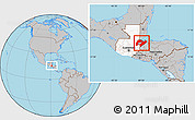 Gray Location Map of Izabal, highlighted country