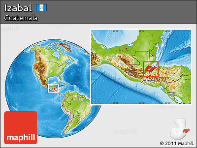 Physical Location Map of Izabal, within the entire country