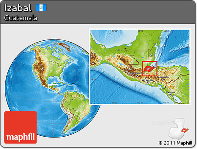 Physical Location Map of Izabal, within the entire country