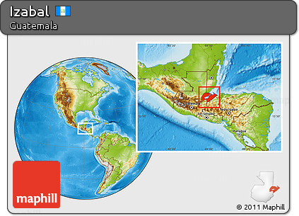 Physical Location Map of Izabal