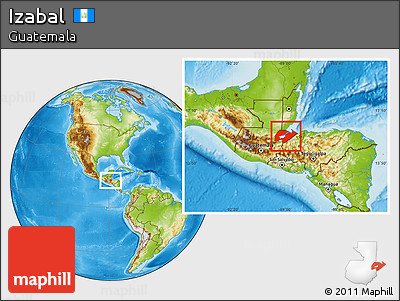 Physical Location Map of Izabal