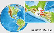 Physical Location Map of Izabal, highlighted country, within the entire country