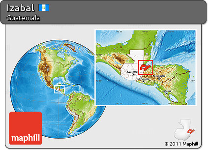 Physical Location Map of Izabal, highlighted country