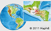 Physical Location Map of Izabal, highlighted country