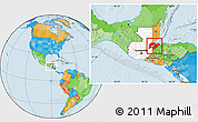Political Location Map of Izabal, highlighted country, within the entire country