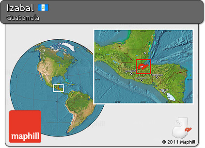 Satellite Location Map of Izabal