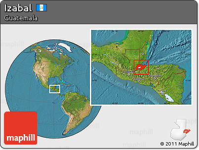 Satellite Location Map of Izabal