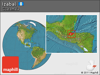 Satellite Location Map of Izabal