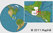 Satellite Location Map of Izabal, highlighted country