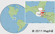 Savanna Style Location Map of Izabal, highlighted country, within the entire country