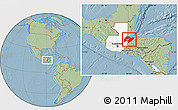 Savanna Style Location Map of Izabal, highlighted country, hill shading