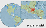 Savanna Style Location Map of Izabal, hill shading