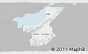 Gray 3D Map of Los Amates, single color outside