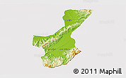 Physical 3D Map of Los Amates, cropped outside