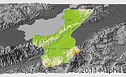 Physical 3D Map of Los Amates, darken, desaturated