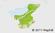 Physical 3D Map of Los Amates, single color outside