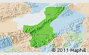 Political 3D Map of Los Amates, lighten