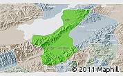 Political 3D Map of Los Amates, lighten, semi-desaturated