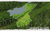 Satellite 3D Map of Los Amates, darken