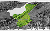 Satellite 3D Map of Los Amates, desaturated
