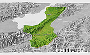 Satellite 3D Map of Los Amates, lighten, desaturated