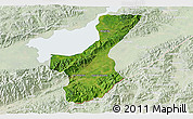 Satellite 3D Map of Los Amates, lighten