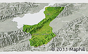 Satellite 3D Map of Los Amates, lighten, semi-desaturated