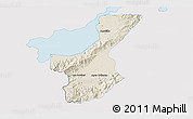 Shaded Relief 3D Map of Los Amates, single color outside