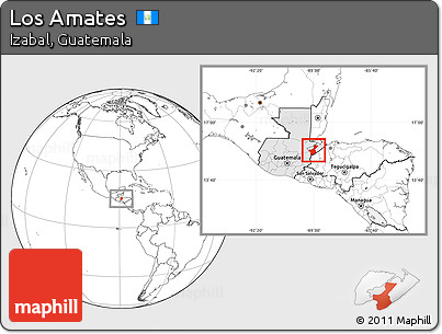 Blank Location Map of Los Amates, highlighted country