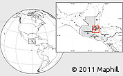 Blank Location Map of Los Amates, highlighted country, highlighted parent region, within the entire country