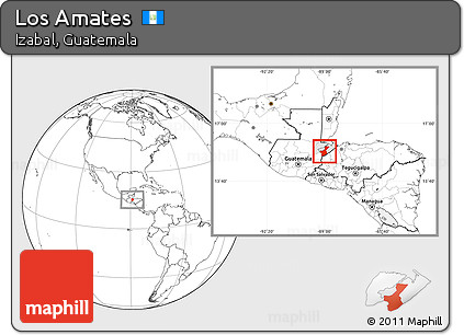 Blank Location Map of Los Amates, highlighted parent region