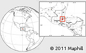 Blank Location Map of Los Amates, highlighted parent region