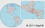 Gray Location Map of Los Amates