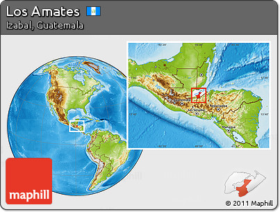 Physical Location Map of Los Amates, highlighted parent region