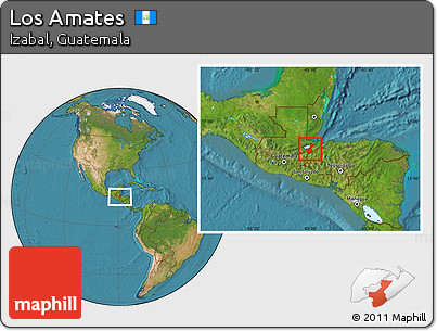 Satellite Location Map of Los Amates