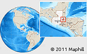 Shaded Relief Location Map of Los Amates, highlighted country