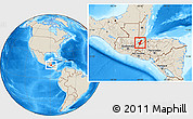 Shaded Relief Location Map of Los Amates