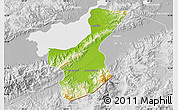 Physical Map of Los Amates, lighten, desaturated