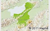 Physical Map of Los Amates, lighten