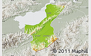 Physical Map of Los Amates, lighten, semi-desaturated