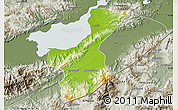Physical Map of Los Amates, semi-desaturated