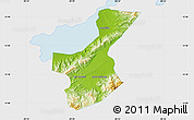 Physical Map of Los Amates, single color outside