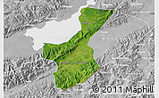 Satellite Map of Los Amates, lighten, desaturated