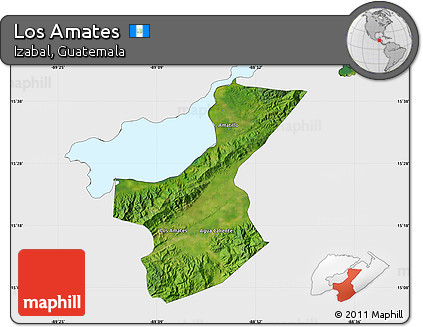 Satellite Map of Los Amates, single color outside