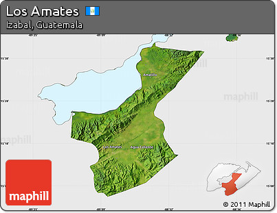 Satellite Map of Los Amates, single color outside