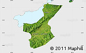 Satellite Map of Los Amates, single color outside