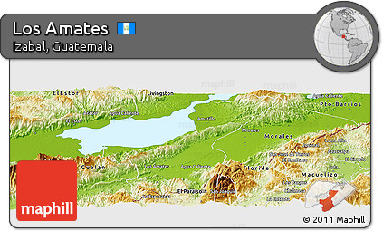 Physical Panoramic Map of Los Amates