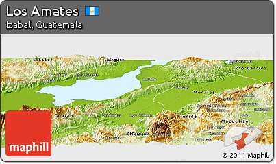 Physical Panoramic Map of Los Amates