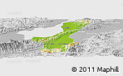 Physical Panoramic Map of Los Amates, lighten, desaturated
