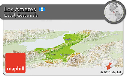 Physical Panoramic Map of Los Amates, lighten